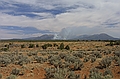 A big forest fire just outside of Blanding, Utah